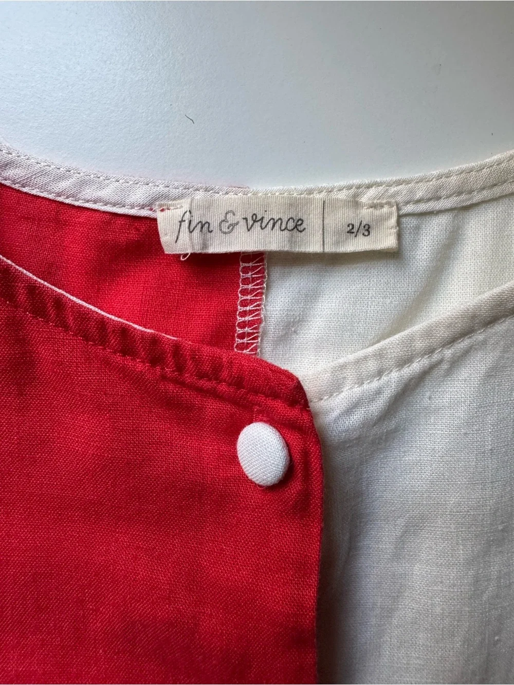 Fin & Vince Colorblock Retro Dress – Red and White
